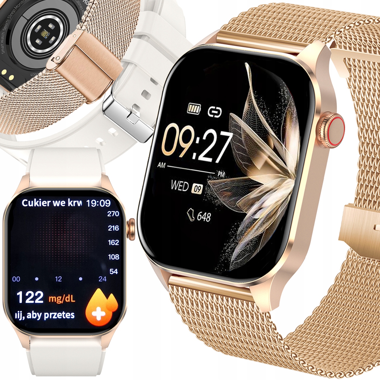 JG Smart smart hodinky FOR SENIOR JS98 zlaté + 3 ďalšie produkty